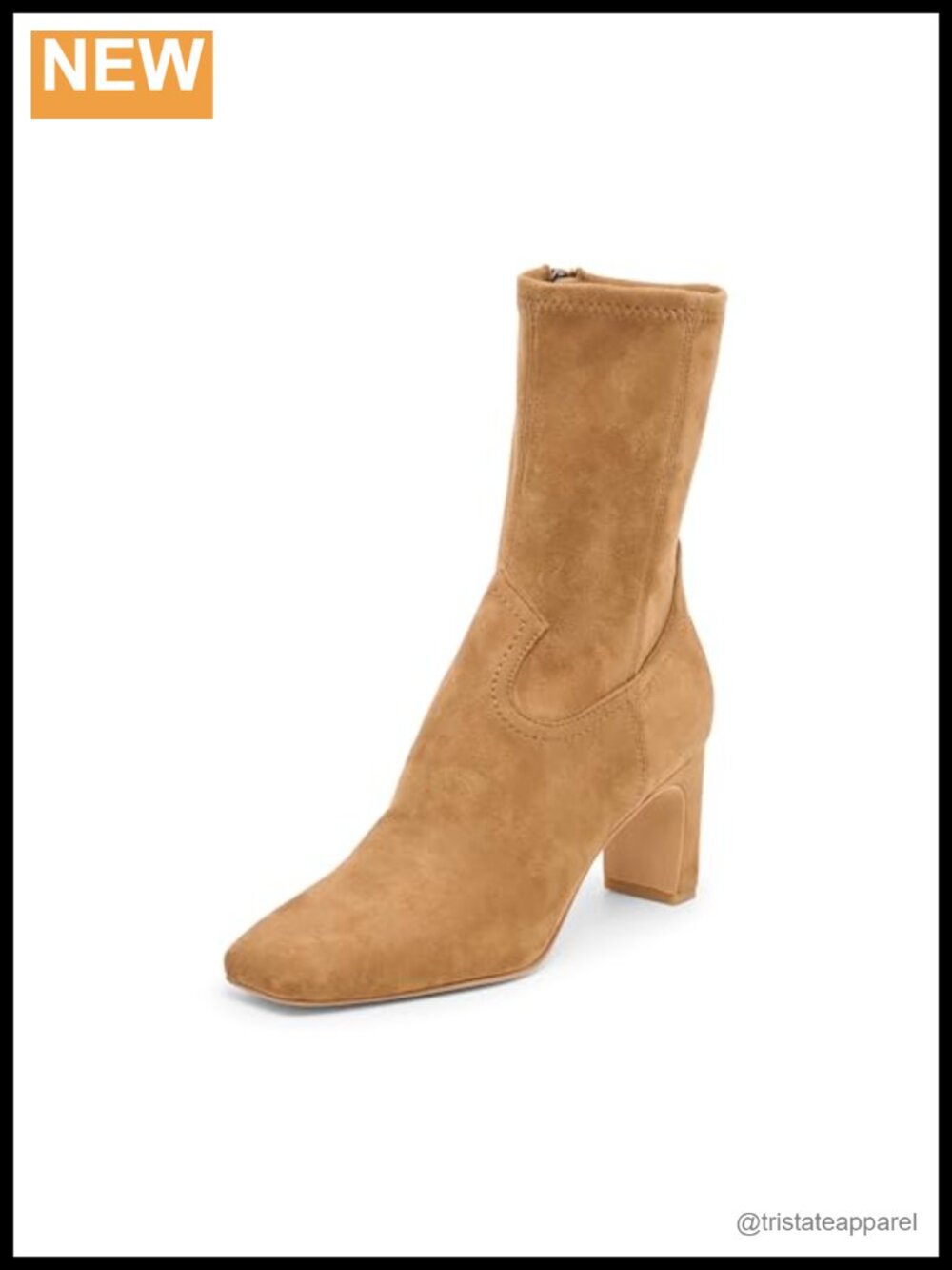 Dolce Vita Roan Mid Calf Bootie Suede Block Heel Zip
